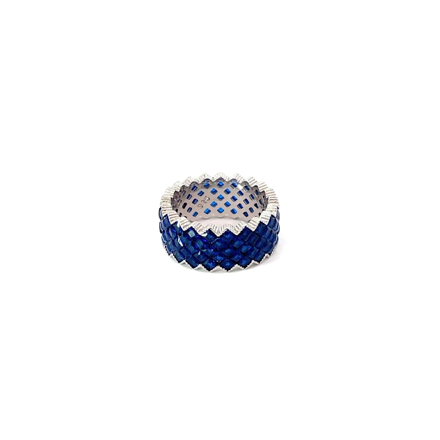 SPARKLE SILVER ETERNITY RING - BLUE