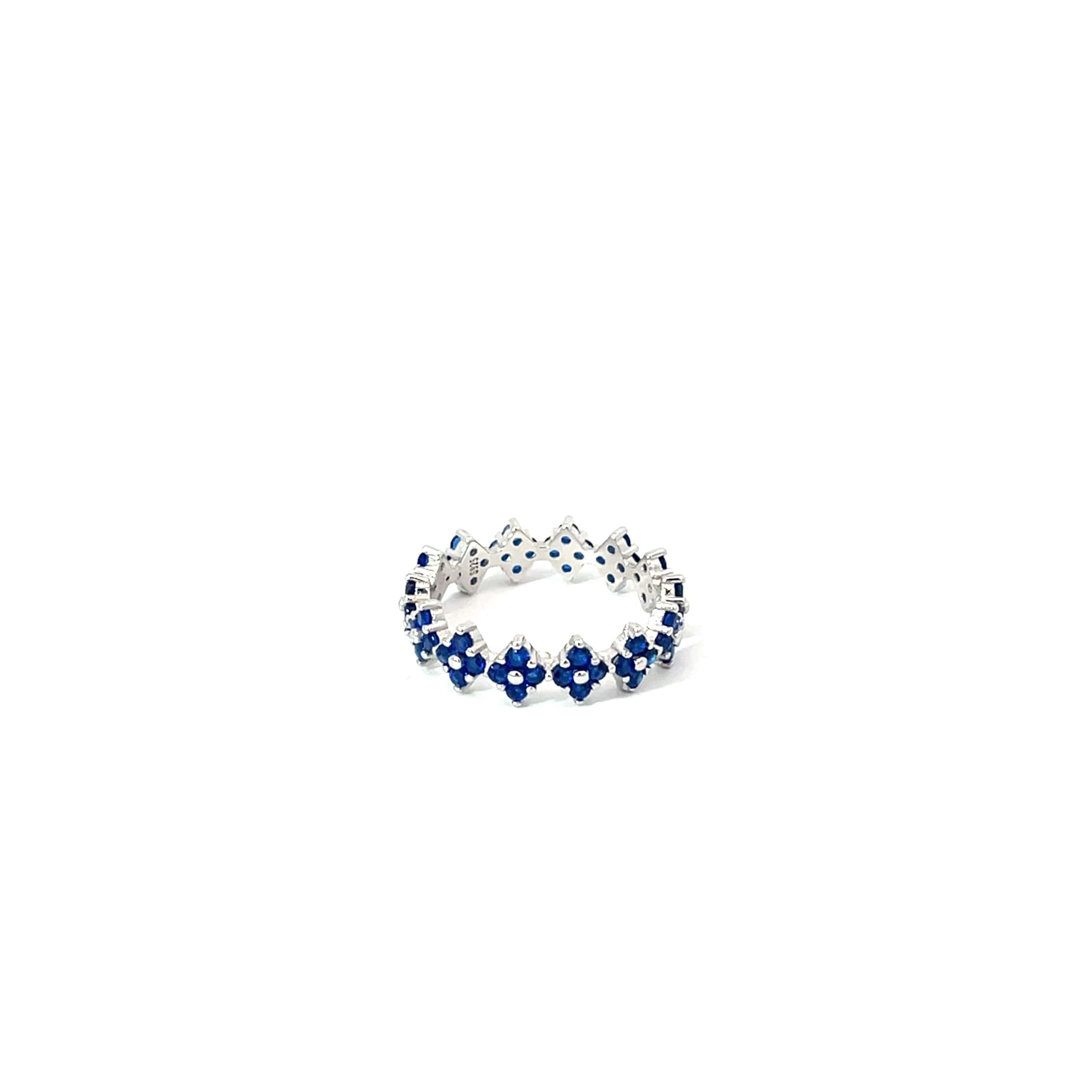 MIDNIGHT FLORAL SILVER ETERNITY BAND
