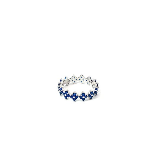 MIDNIGHT FLORAL SILVER ETERNITY BAND