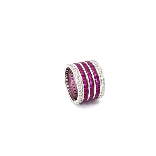 CRIMSON ELEGANCE SILVER BAND