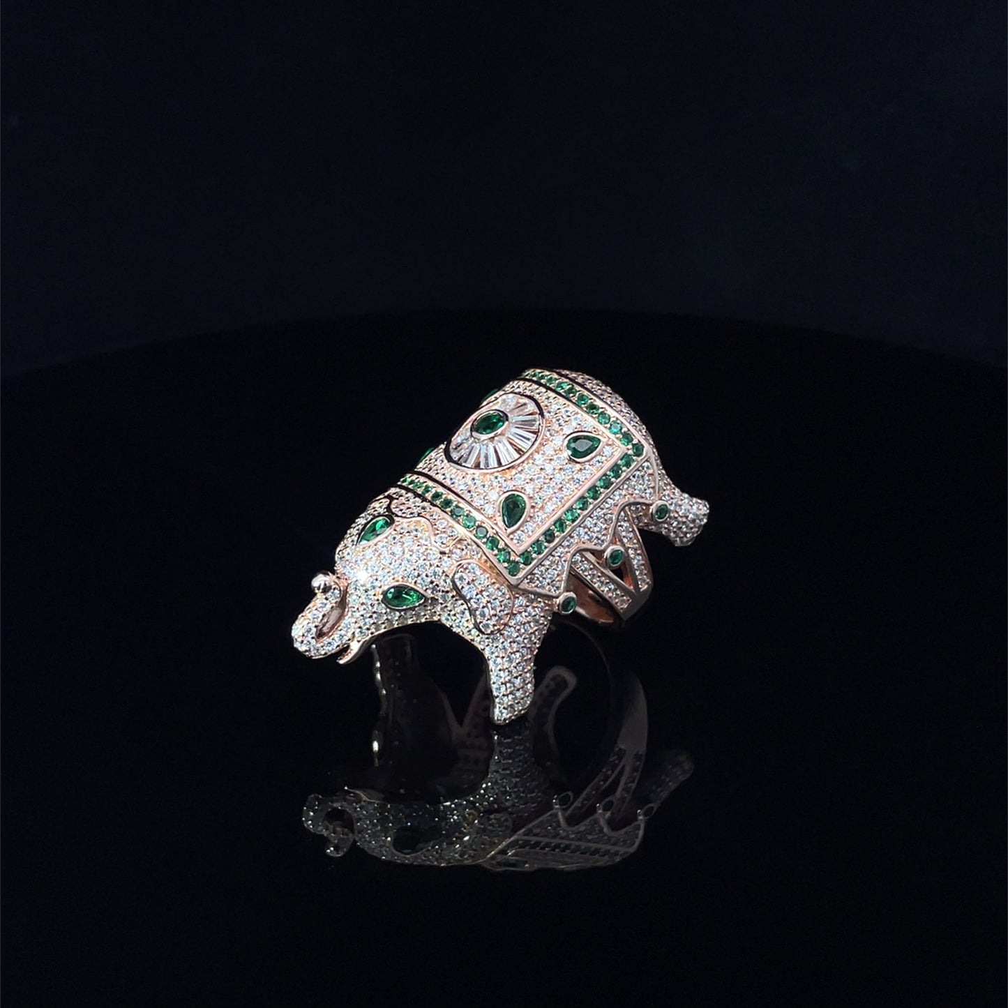 ROSE GOLD MAHARAJA ELEPHANT RING