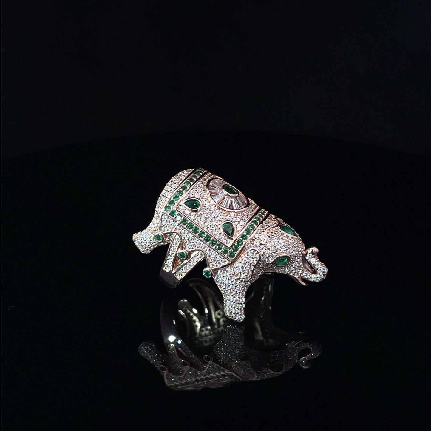 ROSE GOLD MAHARAJA ELEPHANT RING
