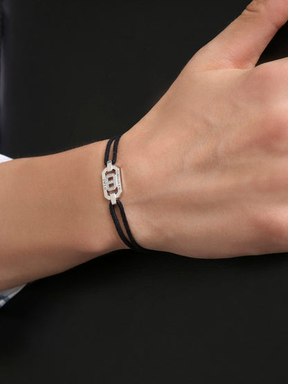 STAY STRONG - SILVER KEEPSAKE BAND (BLACK)