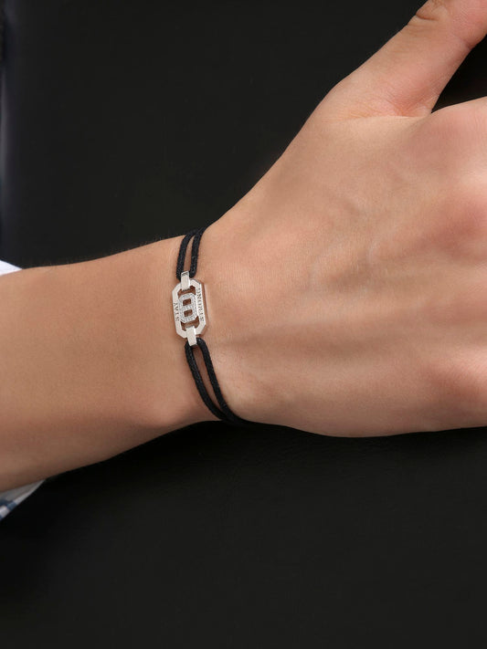 STAY STRONG - SILVER KEEPSAKE BAND (BLACK)