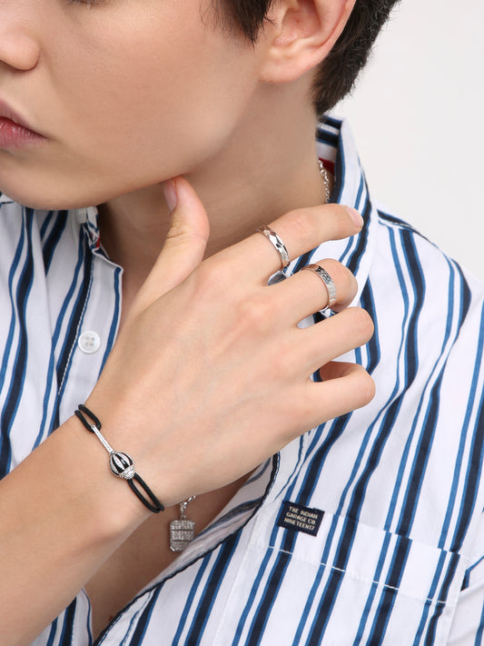 MACE - SILVER KEEPSAKE BAND (BLACK)