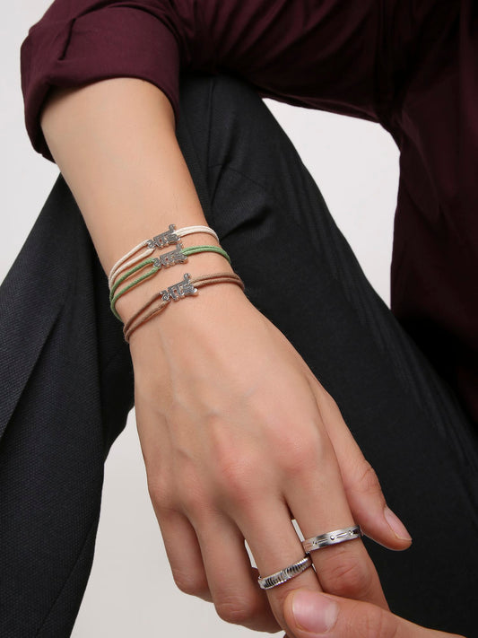 BHAI - SILVER KEEPSAKE BAND (BROWN)