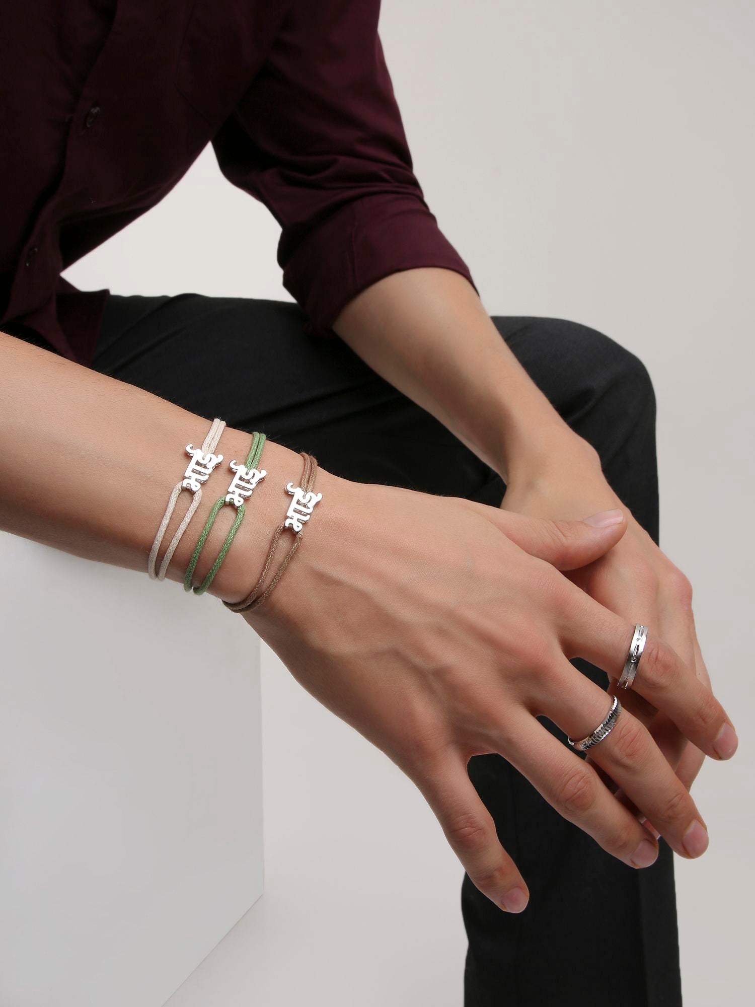 BHAI - SILVER KEEPSAKE BAND (CREAM)