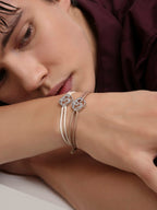DIVINE OM - SILVER KEEPSAKE BAND (CREAM)