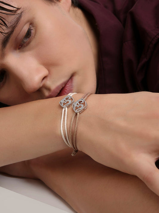 DIVINE OM - SILVER KEEPSAKE BAND (CREAM)