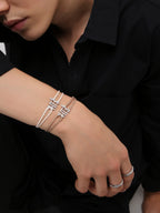 "BHAI" - SILVER KEEPSAKE BAND (BROWN)