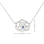SAPPHIRE BLOOM ROSE SILVER PENDANT CHAIN