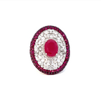 LADY IN RED COCKTAIL SILVER RING