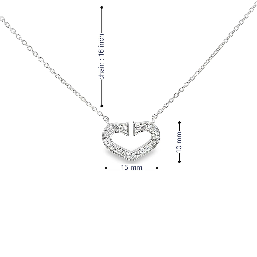 OPEN LOVE SPARKLE SILVER NECKLACE