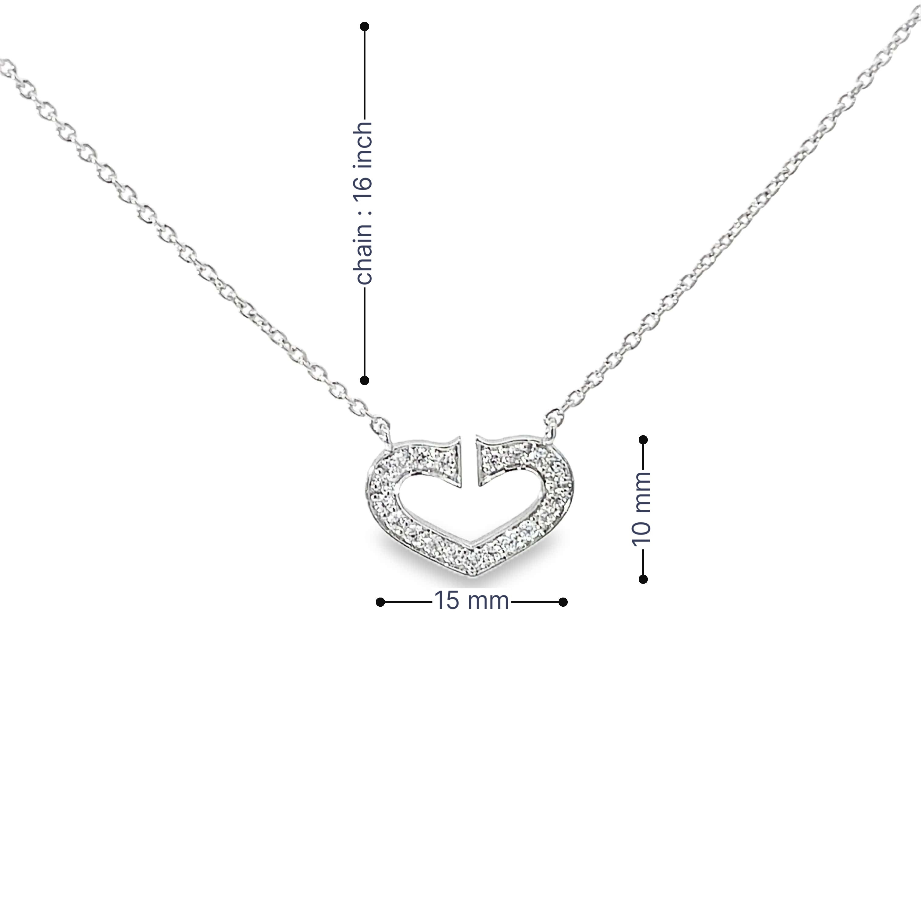 OPEN LOVE SPARKLE SILVER NECKLACE