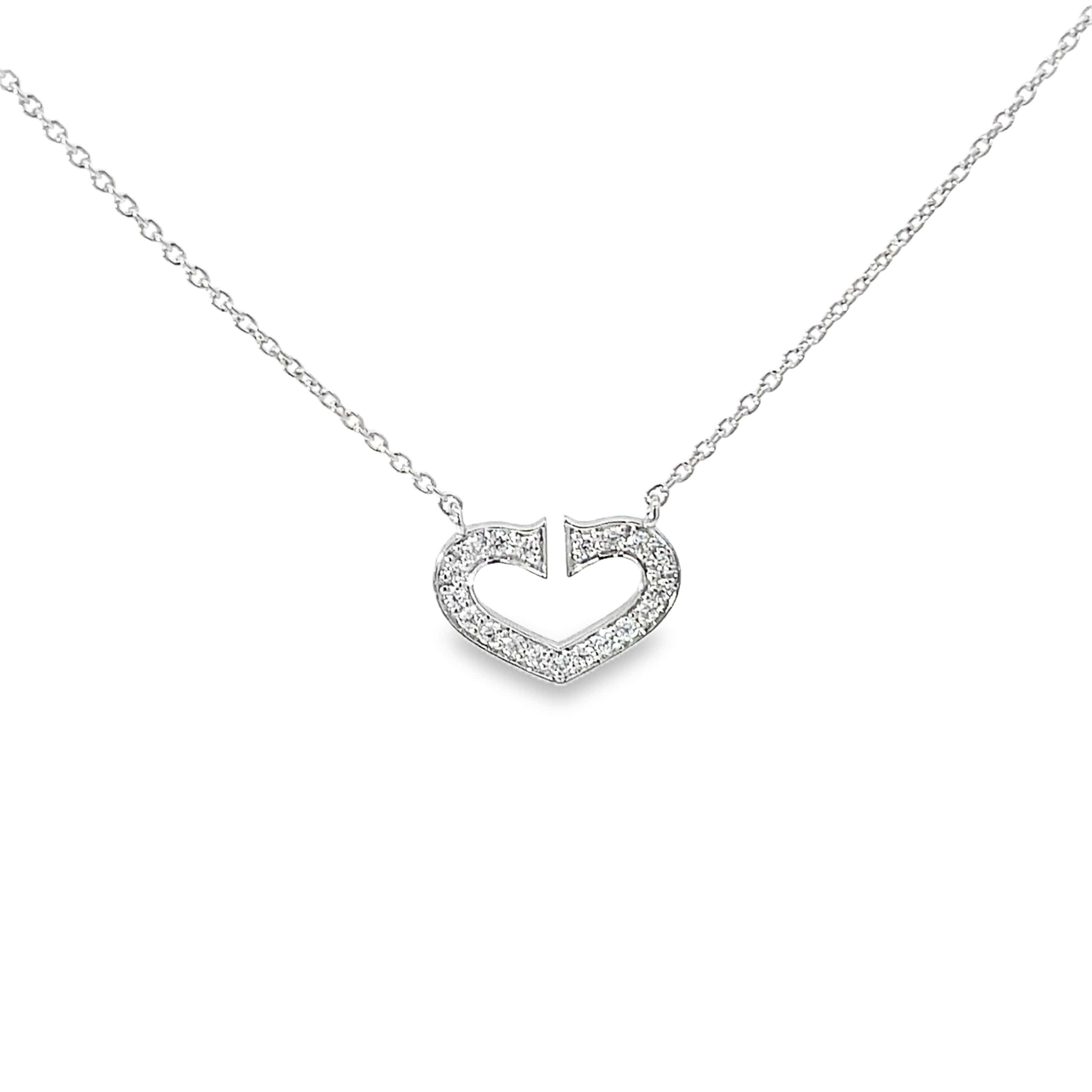 OPEN LOVE SPARKLE SILVER NECKLACE