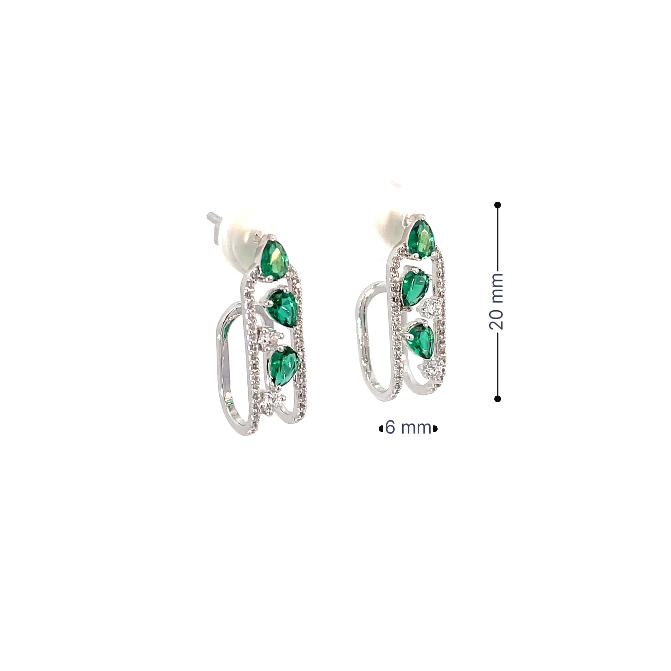 JADE DEWDROP SILVER EARRINGS