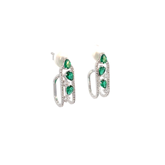 JADE DEWDROP SILVER EARRINGS