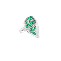 TEARLEAF EMERALD SILVER RING