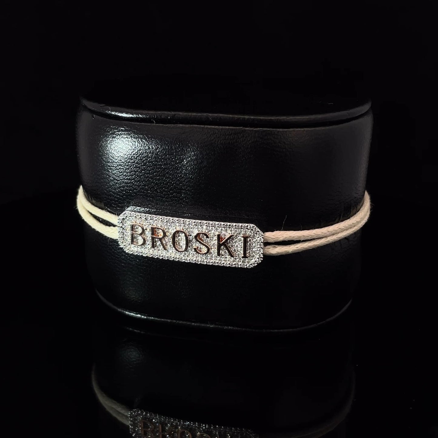 BROSKI - SILVER KEEPSAKE BAND (CREAM)