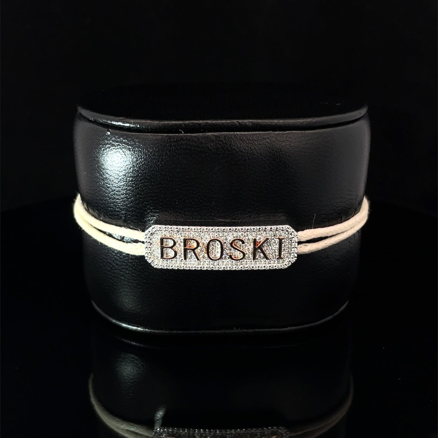BROSKI - SILVER KEEPSAKE BAND (CREAM)