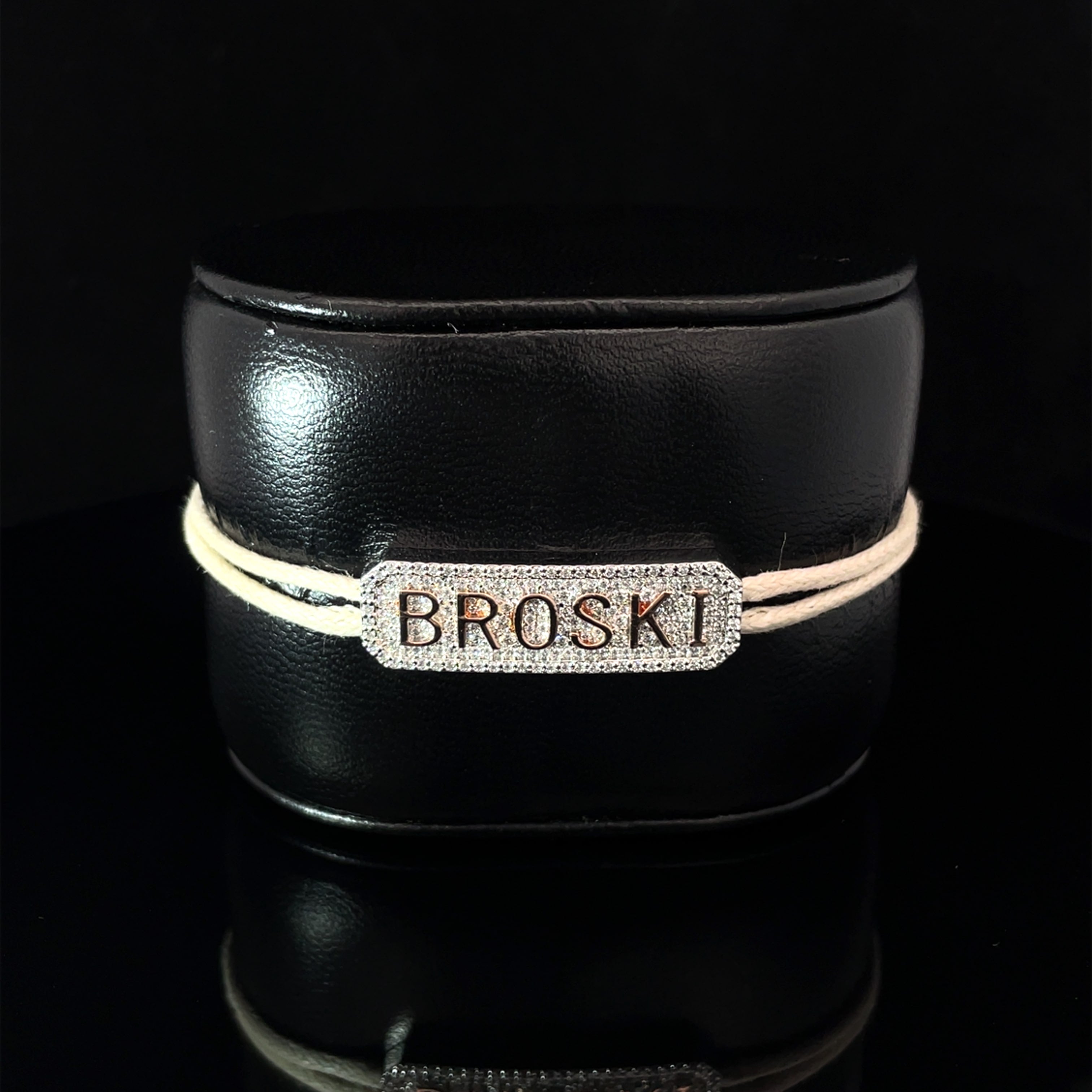 BROSKI - SILVER KEEPSAKE BAND (CREAM)