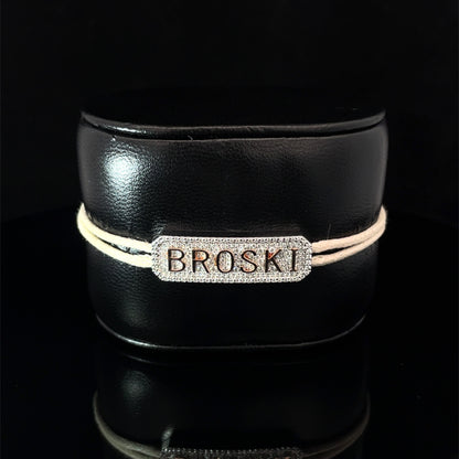 BROSKI - SILVER KEEPSAKE BAND (CREAM)