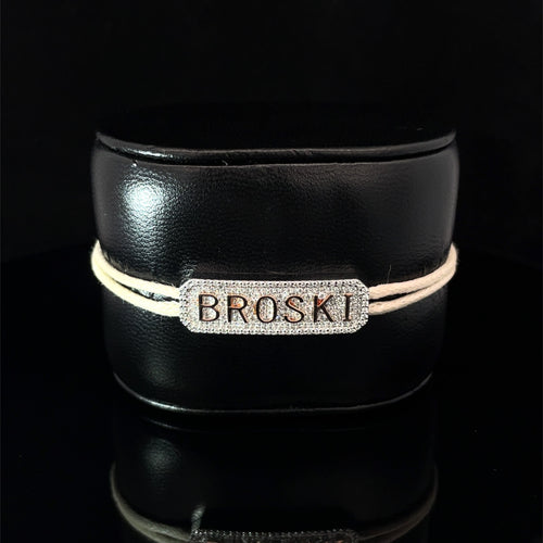 BROSKI - SILVER KEEPSAKE BAND (CREAM)