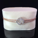 DIVINE OM - SILVER KEEPSAKE BAND (BROWN)