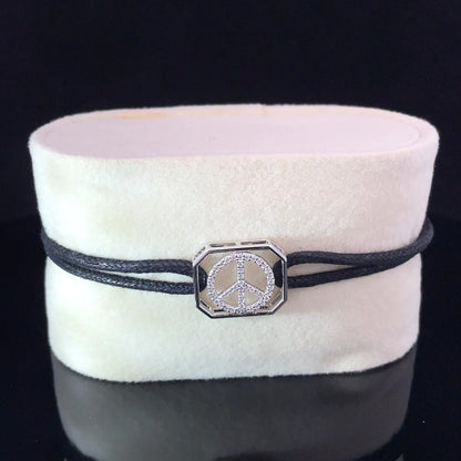 PEACE - SILVER KEEPSAKE BAND (BLACK)