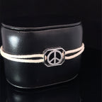 PEACE - SILVER KEEPSAKE BAND (CREAM)