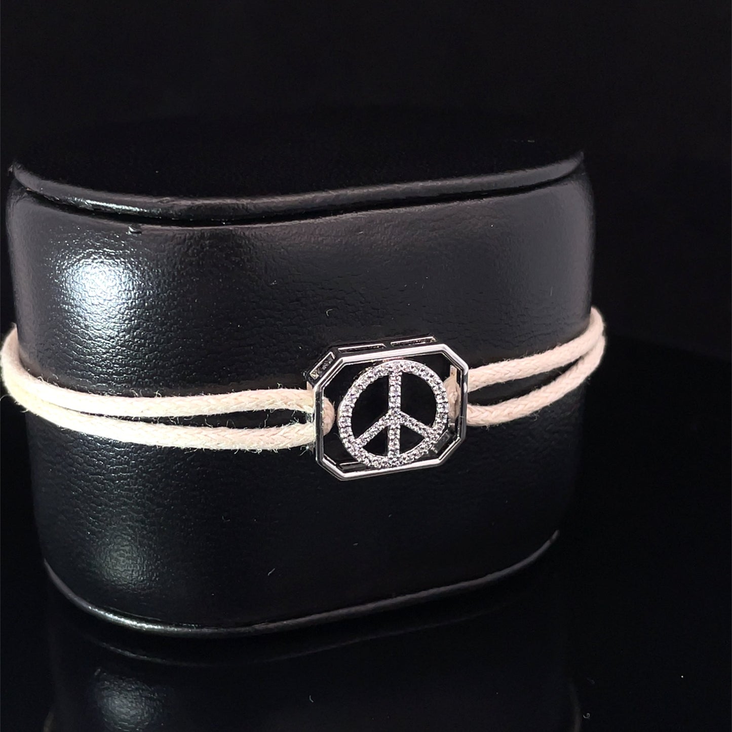 PEACE - SILVER KEEPSAKE BAND (CREAM)