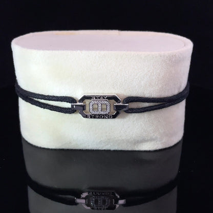 STAY STRONG - SILVER KEEPSAKE BAND (BLACK)