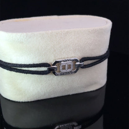 STAY STRONG - SILVER KEEPSAKE BAND (BLACK)