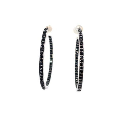 BLACKOUT BLAZE SILVER HOOPS