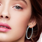 BLACKOUT BLAZE SILVER HOOPS