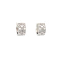 CRYSTAL CHECKERBOARD SILVER HUGGIE HOOPS
