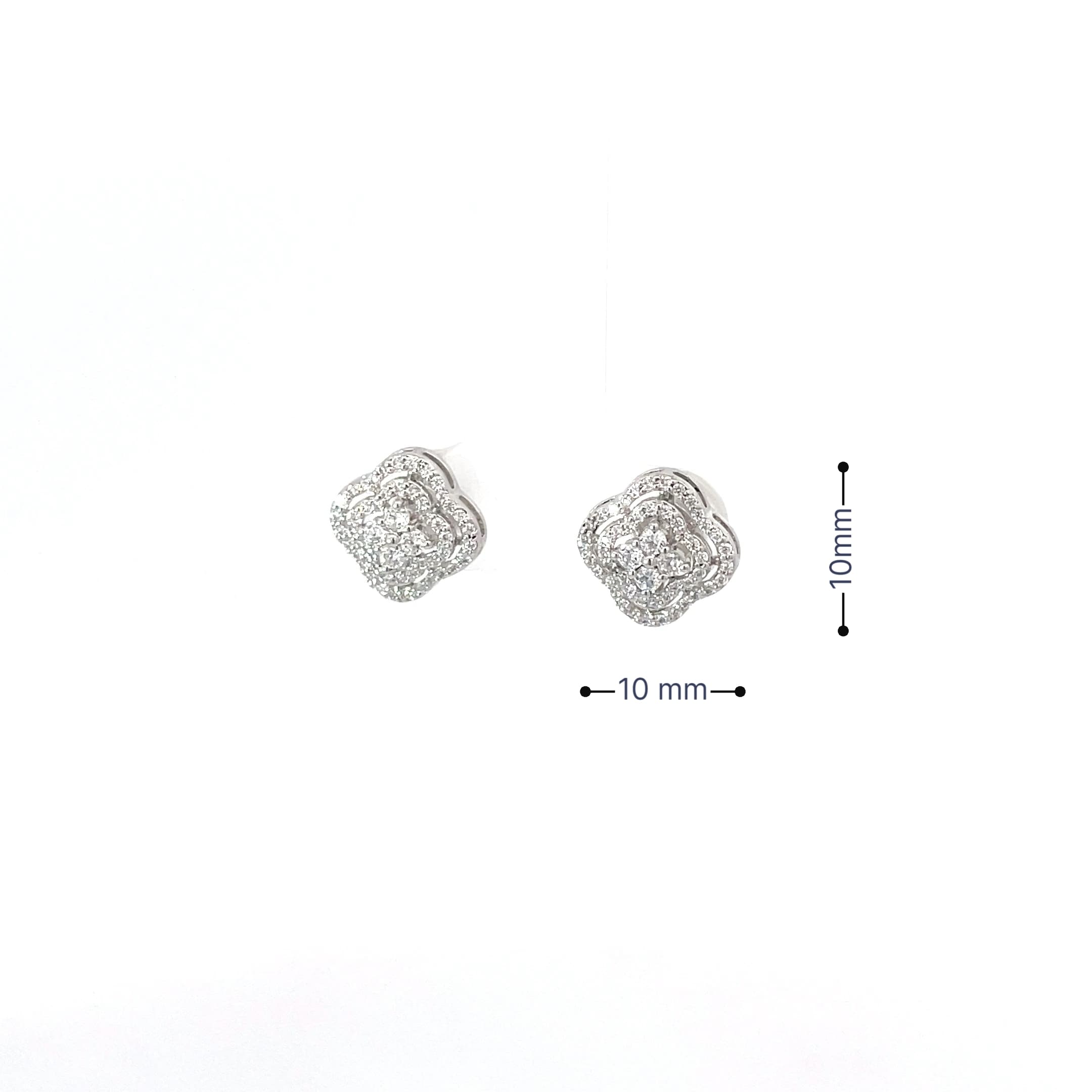LUMINA BLOOM SILVER STUD EARRINGS