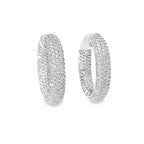 GLIMMER HOOP SILVER EARRINGS