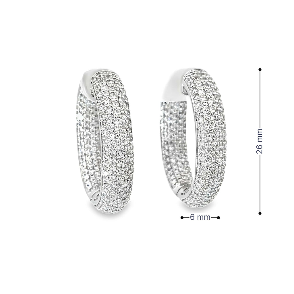 GLIMMER HOOP SILVER EARRINGS