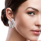 GEOMETRIC MARQUISE SILVER HOOPS