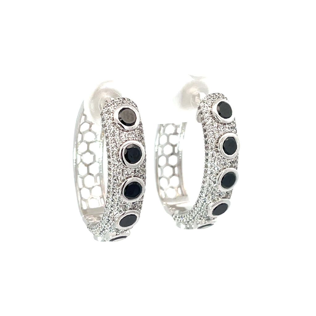 NOIR GLAM SILVER HOOPS