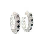 NOIR GLAM SILVER HOOPS