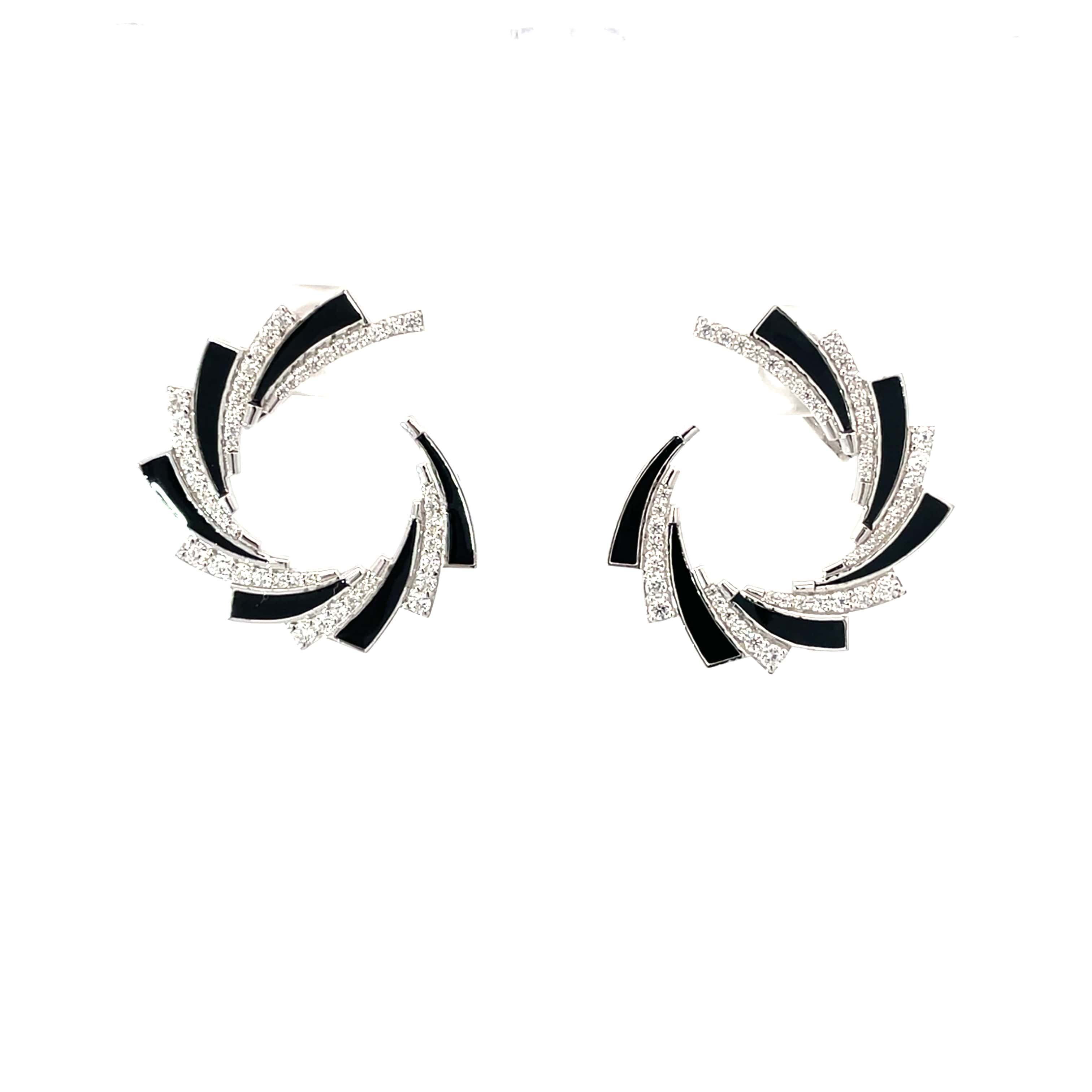 MIDNIGHT SWIRL SILVER EARRINGS