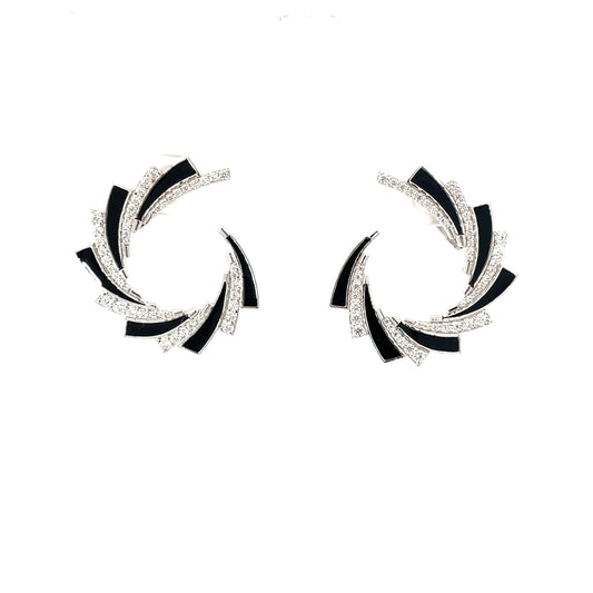 MIDNIGHT SWIRL SILVER EARRINGS
