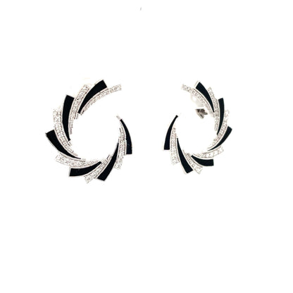 MIDNIGHT SWIRL SILVER EARRINGS