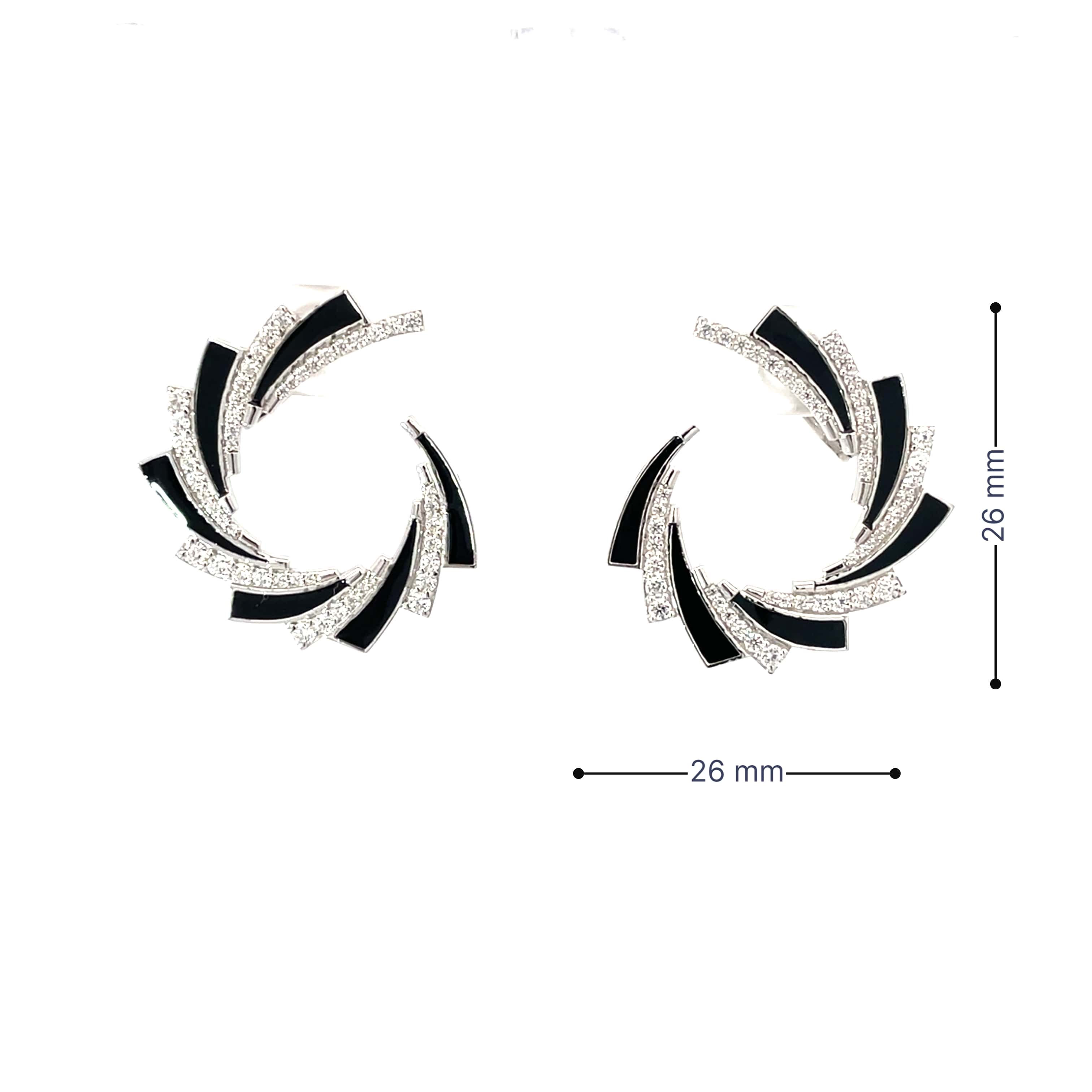 MIDNIGHT SWIRL SILVER EARRINGS