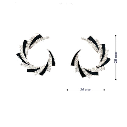 MIDNIGHT SWIRL SILVER EARRINGS