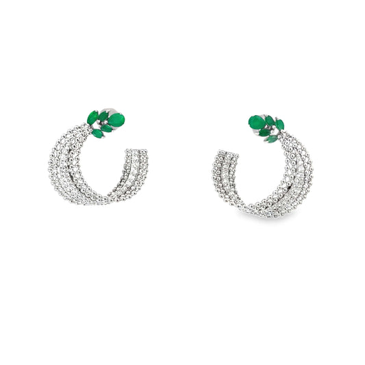 EMERALD BLOOM SILVER EARRINGS