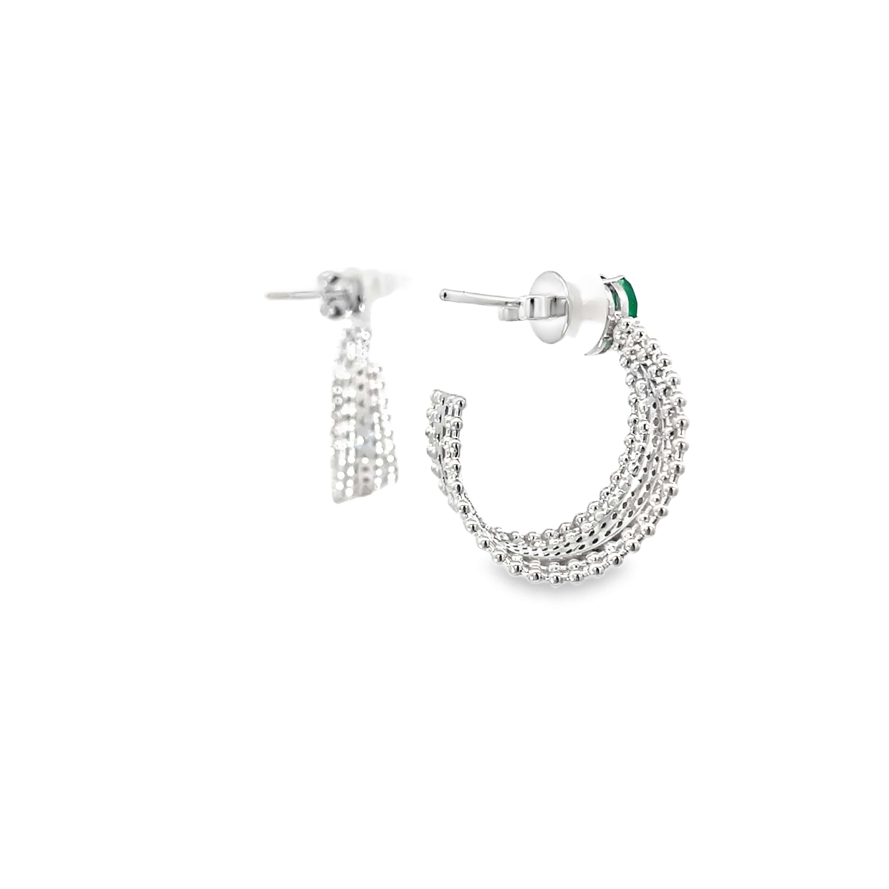 EMERALD BLOOM SILVER EARRINGS