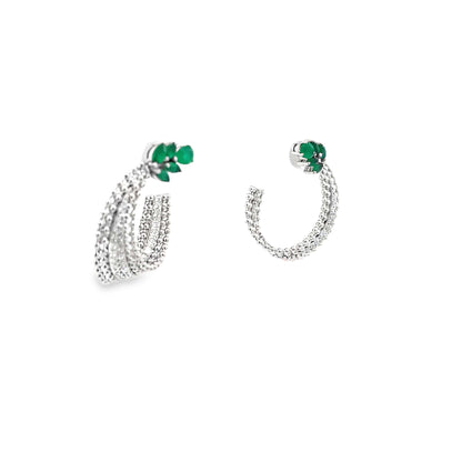 EMERALD BLOOM SILVER EARRINGS